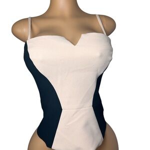 Arden B Chic Black and Tan Corset Top
